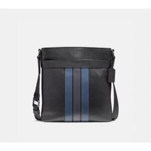 Coach Black Blue Charles Crossbody Bag Purse GS